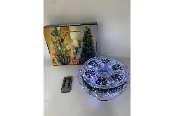 Гірлянда Роса на котушці феєрверк - мішура від USB, 20м, 600LED + пульт Білий | Зображення 1
