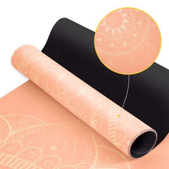 Килимок (мат) спортивний 4FIZJO замша 183 x 61 x 0.15 см для йоги та фітнесу Orange (P-5905973404402) | Зображення 9