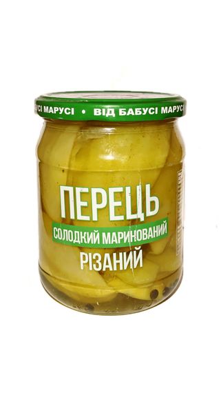 Перец сладкий резаный маринованный Бабушки Маруси 460 г