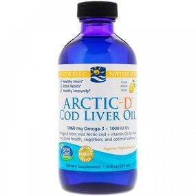 Жир із печінки тріски Nordic Naturals Arctic-D Cod Liver Oil 8 fl oz 237 ml Lemon