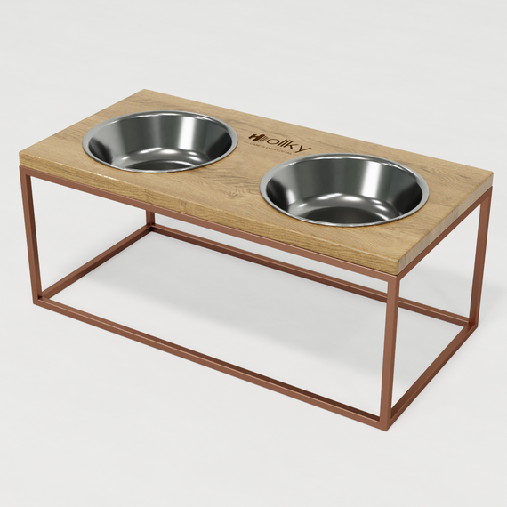 Миски на підставці для великих собак Hollky Base XL20 (2 × 1,8 л) BXL20-522620-GLNT