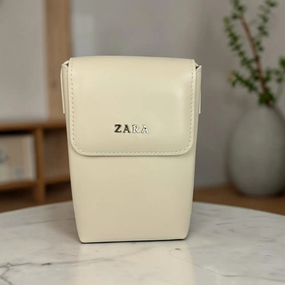 Сумка для телефону жіноча через плече крос-боді Молочна (2010М)