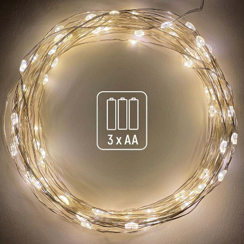 Світлодіодна гірлянда струна 100 Led 10м теплий колір (батарейки 3*AA) CW-G-100L10NB ColorWay | Зображення 2