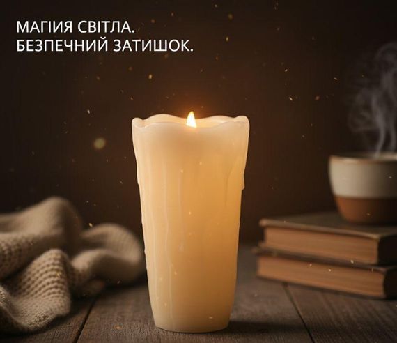 Свеча LED 75*200мм с эффектом пламени. Батарейки. | Зображення 1