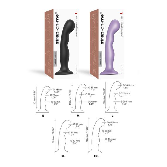 Насадка для страпона Strap-On-Me Dildo Plug P&G Black XXL | Зображення 3