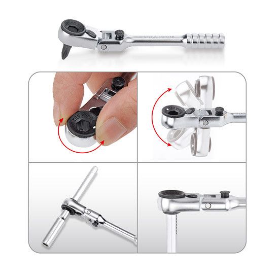 Набор бит и головок с трещоткой TOPTUL 1/4" 41ед. (12-гр.) GADW4502 | Зображення 3