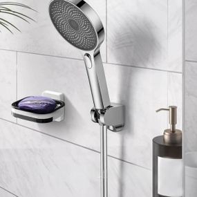 Настінна мильниця з відсіком для води Чорна з білим