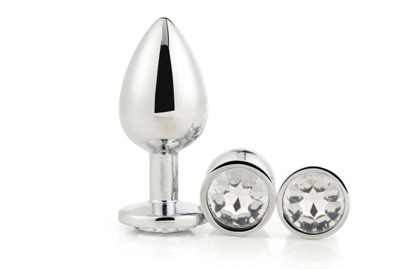 Набор анальных пробок Dream Toys GLEAMING LOVE SILVER PLUG SET sexstyle | Зображення 1