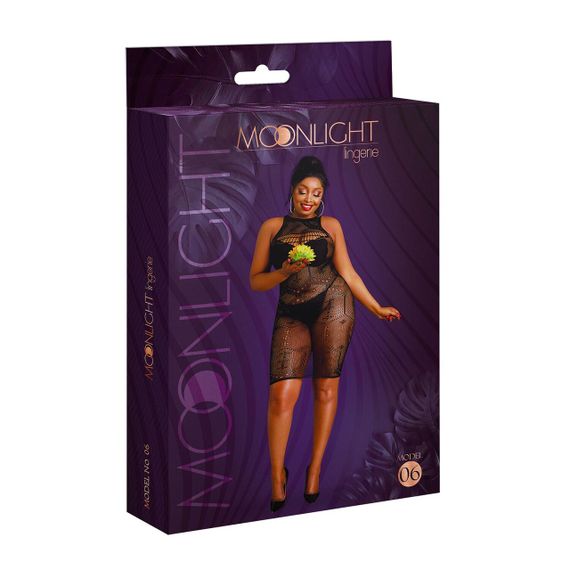 Сукня-бодістокінг Moonlight Plus Model 06 XL-XXXL Black Sex Aura | Зображення 4