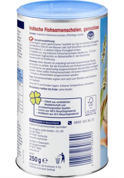 Молоте лушпиння подорожника "Mivolis", клітковина для кишково-шлункового тракту, травлення, імунітету, 250 г., Німеччина | Зображення 4