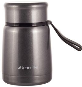 Термос харчовий Kamille Silver, 530мл із нержавіючої сталі, срібний