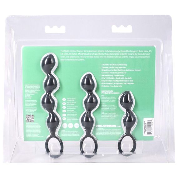 Набір анальних іграшок Doc Johnson Mood Naughty Contour Beads Trainer Set Sex Aura | Зображення 5