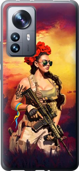 Чехол на Xiaomi 12 Pro Украинка с оружием "5316u-2560-17620"