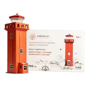 Конструктор деревянный 3D маяк Свортулофт (Исландия) TMP-009, 73 детали