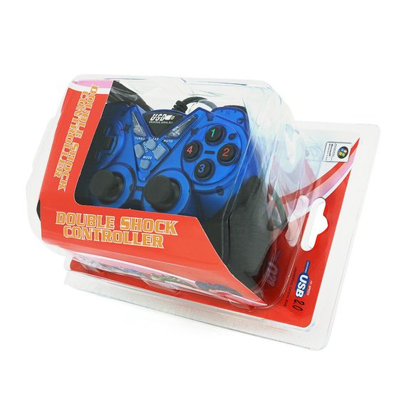Геймпад проводной для ПК USB-908 USB 2.0 Double Shock (Blue),Blister | Зображення 1
