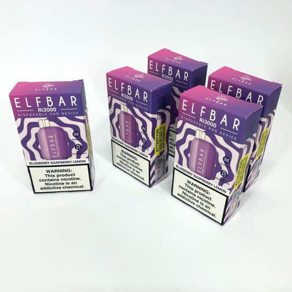 Elf Bar RI3000 5%. Чорниця Малина Лимон (Blueberry Raspberry Lemon) | Зображення 2