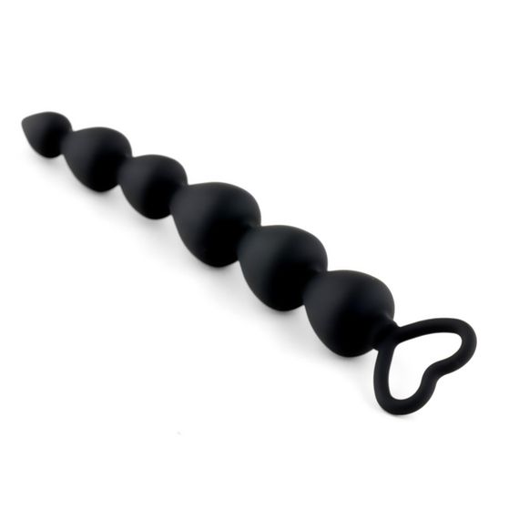 Анальний ланцюжок - Anal Beads Heart Black | Зображення 2