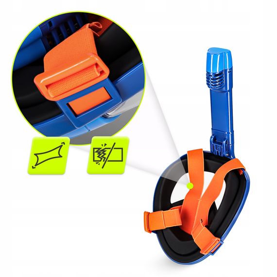 Маска для снорклінгу TSUNAMI повнолицьова, зі складною трубкою Size L/XL Blue (P-5905973405461) | Зображення 6