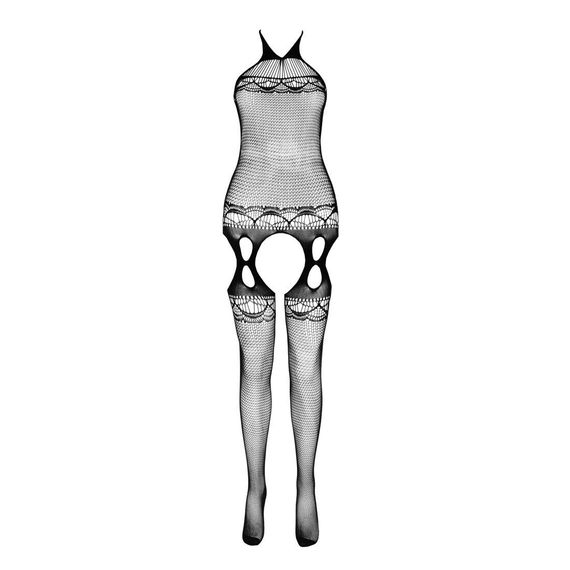 Бодистокинг Passion ECO BS006 white, с доступом, халтер, имитация подвязок | Зображення 2