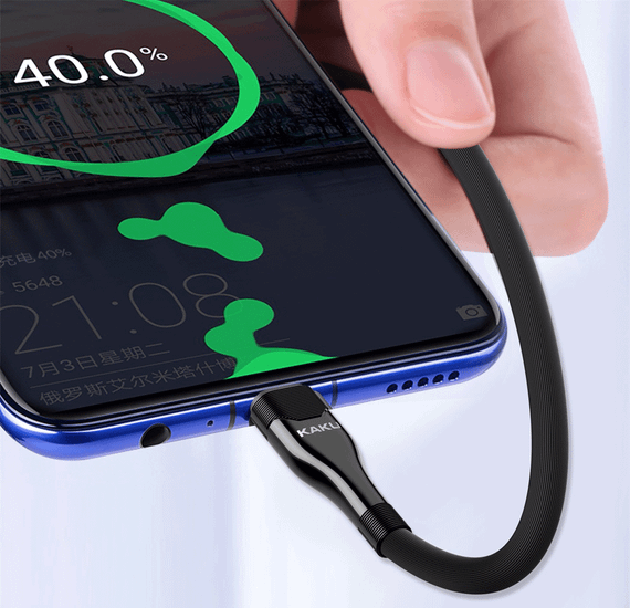 USB кабель Kaku KSC-223 USB - Type-C 1.2m з підсвічуванням - Black | Зображення 5
