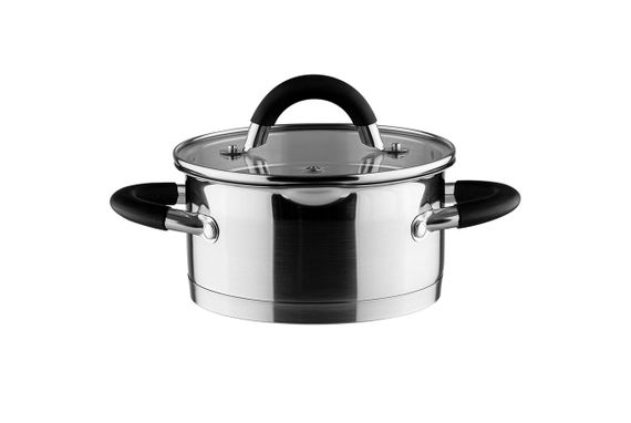 Каструля Vinzer Progresso 50052, 1.5 л, 16 см, з нержавіючої сталі з кришкою, для всіх типів плит | Зображення 1