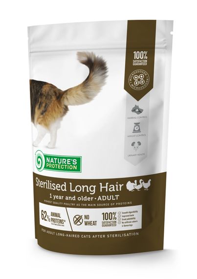 Корм Nature's Protection Sterilised Long Hair сухой для длинношерстных стерилизованных котов 0.4 кг