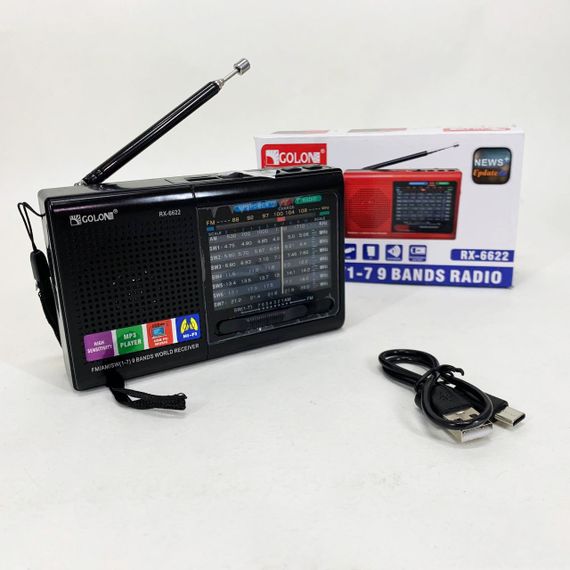 Радіоприймач від 220 MP3 USB Golon RX-6622, Переносне радіо з функцією відтворення з флешки YX-14 | Зображення 4