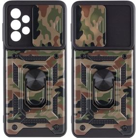 Ударопрочный чехол Camshield Serge Ring Camo для Samsung Galaxy A23 4G TPU+PC, Кольцо-держатель, Коричневый / Army Brown