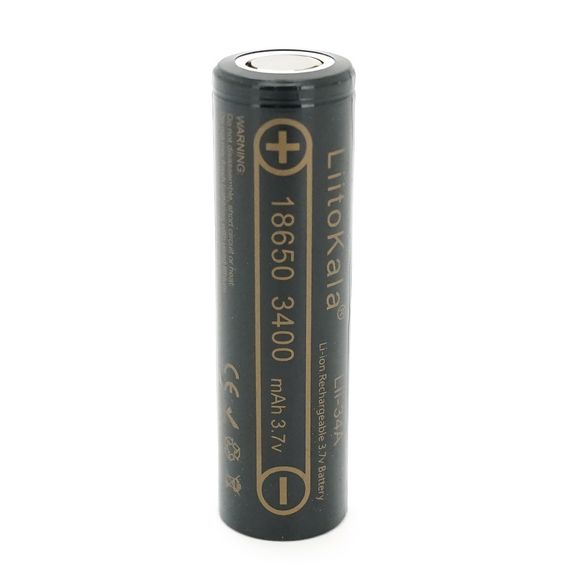 Аккумулятор 18650 Li-Ion LiitoKala Lii-34A, 3400mAh (3250-3350mAh), 3.7V (2.75-4.2V), Black,, 2 шт в упаковке, цена за 1 шт