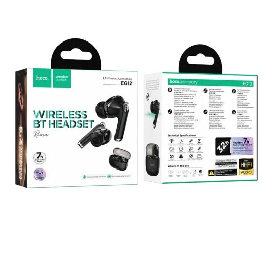 Навушники HOCO EQ12 Rima true wireless BT headset Black | Зображення 2