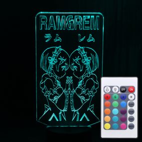 Акриловый светильник-ночник с пультом 16 цветов Рэм и Рам 3 tty-n001386