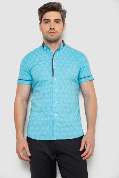 Сорочка чоловіча з коротким рукавом, колір блакитний, 214R3071