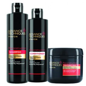Набор для восстановления волос Avon Kera Panthenol: шампунь, бальзам, маска