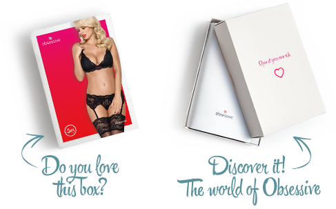 Кружевной комплект белья Obsessive 810-SEG-1 L/XL Black, бюстгальтер, стринги, пояс для чулок sexstyle | Зображення 8