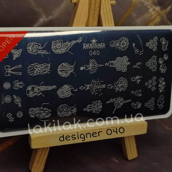 Пластина 040 для стемпінгу Designer Professional (12х6см)
