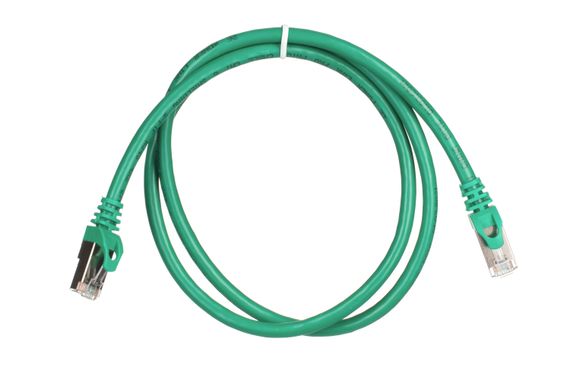 Патч-корд 2E Cat 6,S-FTP экран оплётка фольга,RJ45, 4Х2 27AWG ,7/0.14 Cu, 1.00 m,PVC, Green (2E-PC6SFTPCOP-100GRN) | Зображення 1