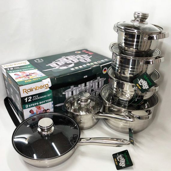 Набір каструль для електроплити Rainberg RB-601 12 предметов, Каструля для приготування WP-286 на плиті | Зображення 4
