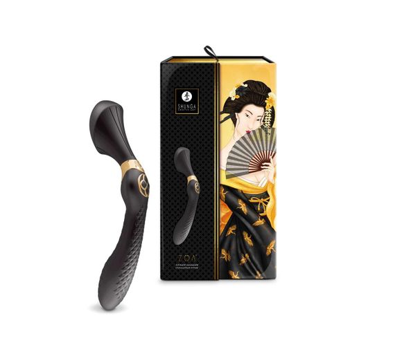 Вібромасажер Shunga Zoa Black, двосторонній sexstyle | Зображення 8