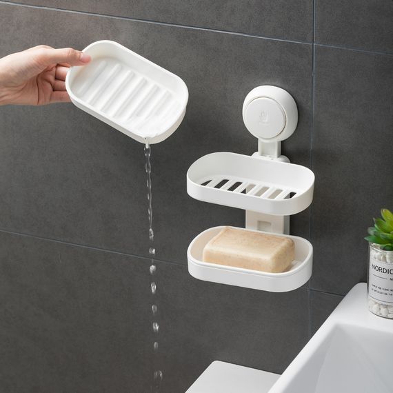 Мильниця на вакуумній присосці Aquatica подвійна s42 142×111×201мм (9784290) | Зображення 1