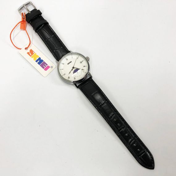 Годинник наручний чоловічий SKMEI 9308SIBK, чоловічий годинник стильний годинник на руку, модний чоловічий годинник круглий | Зображення 5