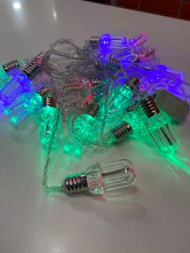 Гірлянда домашня нитка 4м 20 лампочок RGB лампочка люмінісцентна