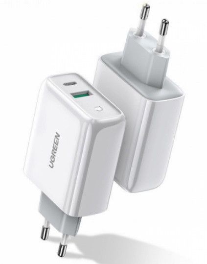 Адаптер питания для телефона Ugreen CD170 White USB+USB Type-C Wall Charger 36W 3A | Зображення 7