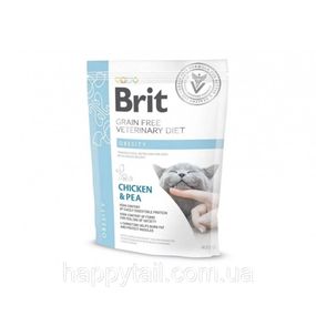 Корм сухой Brit Grain Free VetDiet Cat Obesity для котов с лишним весом и ожирением с курицей и горохом 400 г