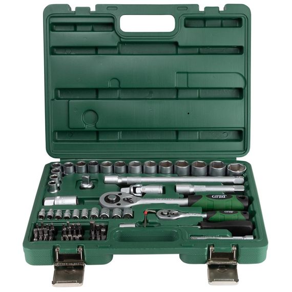 Набір торцевих насадок та біт Grad 1/4", 1/2" 72 шт (6004245) | Зображення 2