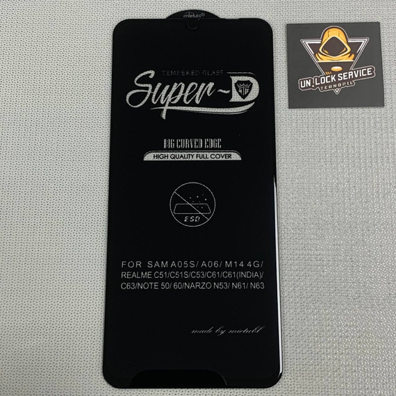 Защитное стекло 5D Full Glue для Realme Note 60 | Mietubl Super | Чорне, повне покриття, 9H