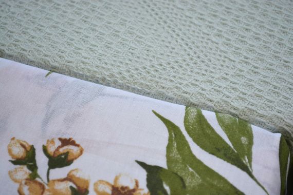 Постельное белье с пледом Saheser Ranforce Zig Zag 200 х 220 см Mint | Зображення 1