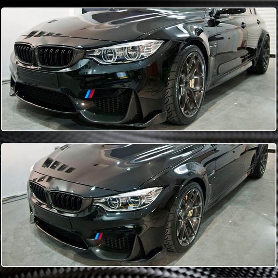 Накладки на передній бампер Flap V1 (для F82/F83, Карбон) для BMW 4 серія F-32 2012-2020 рр | Зображення 3
