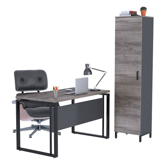 Шкаф офисный Loft Design LT-450-1900 антрацит орех | Зображення 5