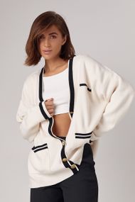 Женский кардиган оверсайз в стиле Chanel - молочный цвет, M (есть размеры)