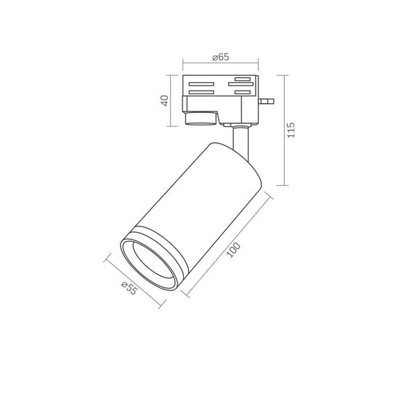 Трековый светильник VIDEX VL-SPF05C-B под лампу GU10 поворотный, черный | Зображення 3